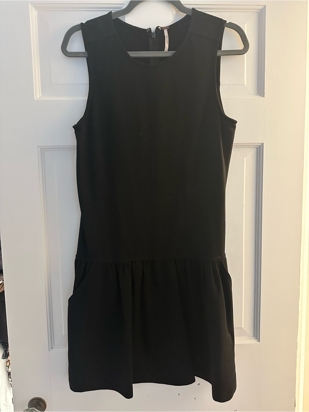 Free People Black Sleeveless Drop-Waist Midi Dress